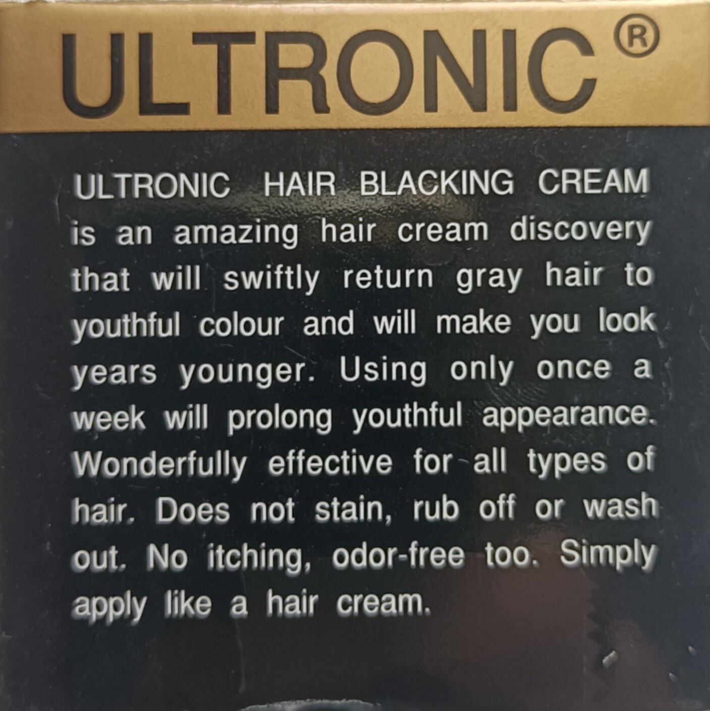 Ultronic Hair Blacking Cream 28g Gray Color Restoring Natural