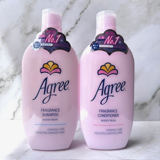 [US SELLER ] NEW Agree Shampoo Conditioner Set Japan Import Woody Musk