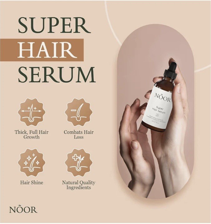NOOR Super Hair Serum 2fl oz Hair Growth Liquid with Natural Ingredients