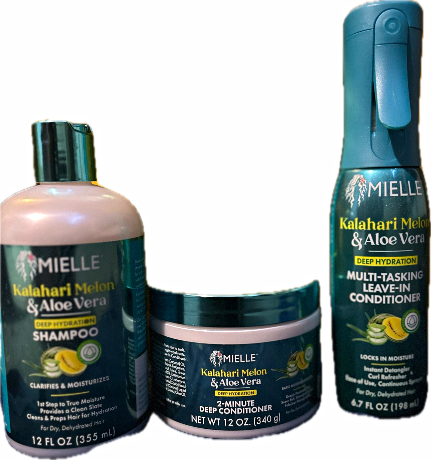 Mielle Kalahari Melon & Aloe Vera Shampoo/Deep Conditioner/Leave-In Set