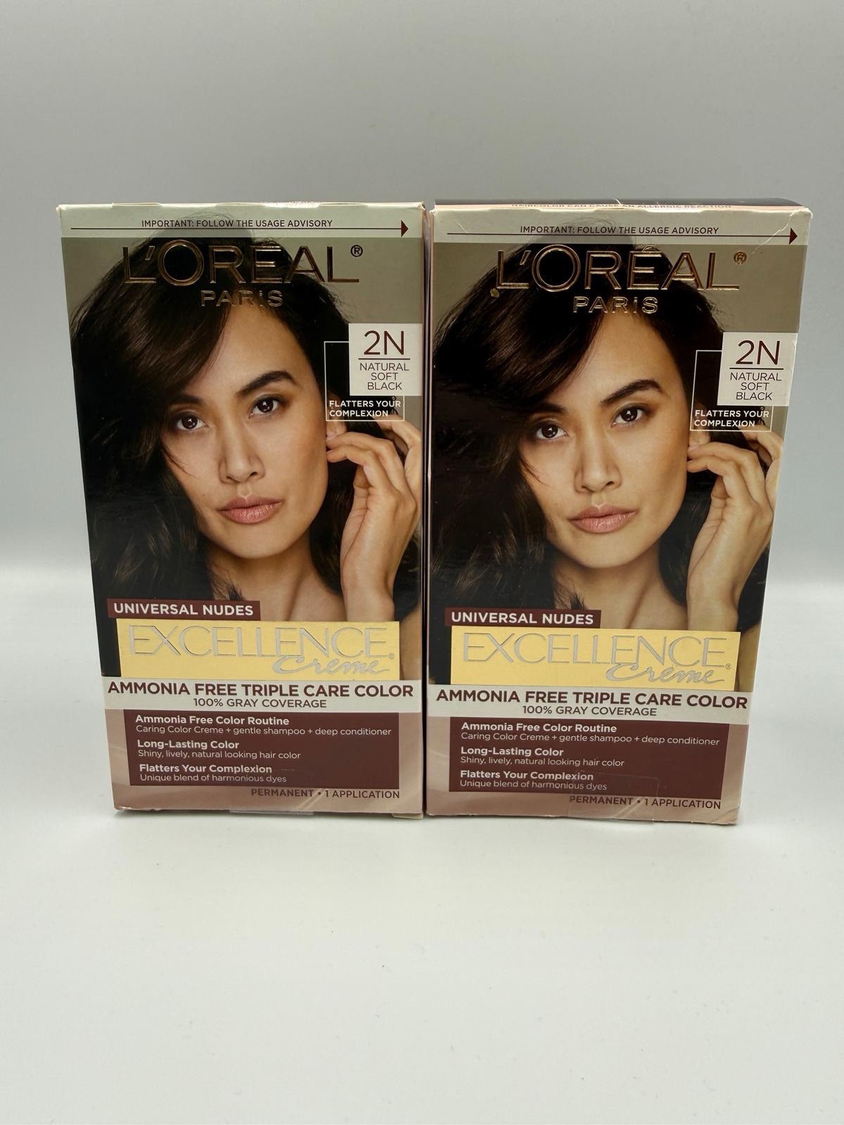 (2 Pack) L’Oreal Excellence Creme 2N Natural Soft Black (Packaging May Vary) M24