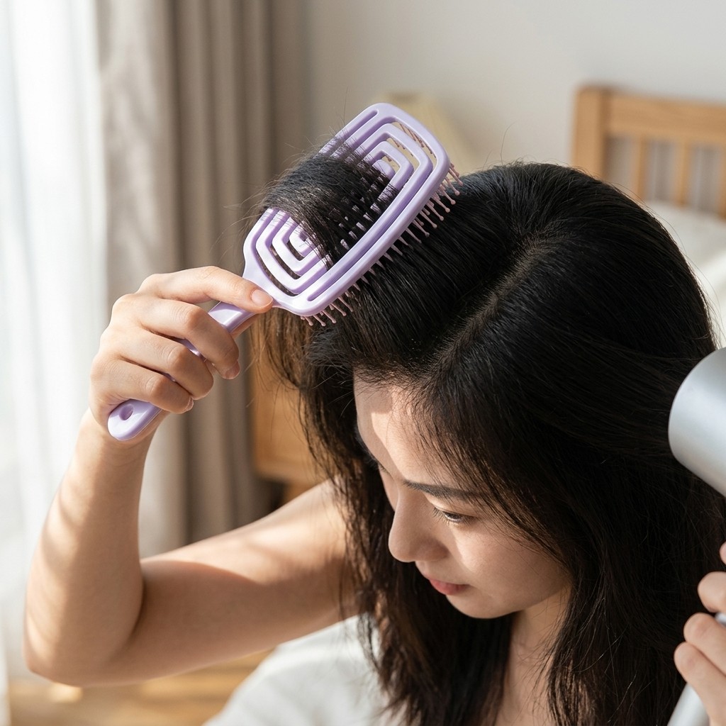 2Pcs High Volume Hair Brush, Detangling Scalp Massage Comb Purple Pink