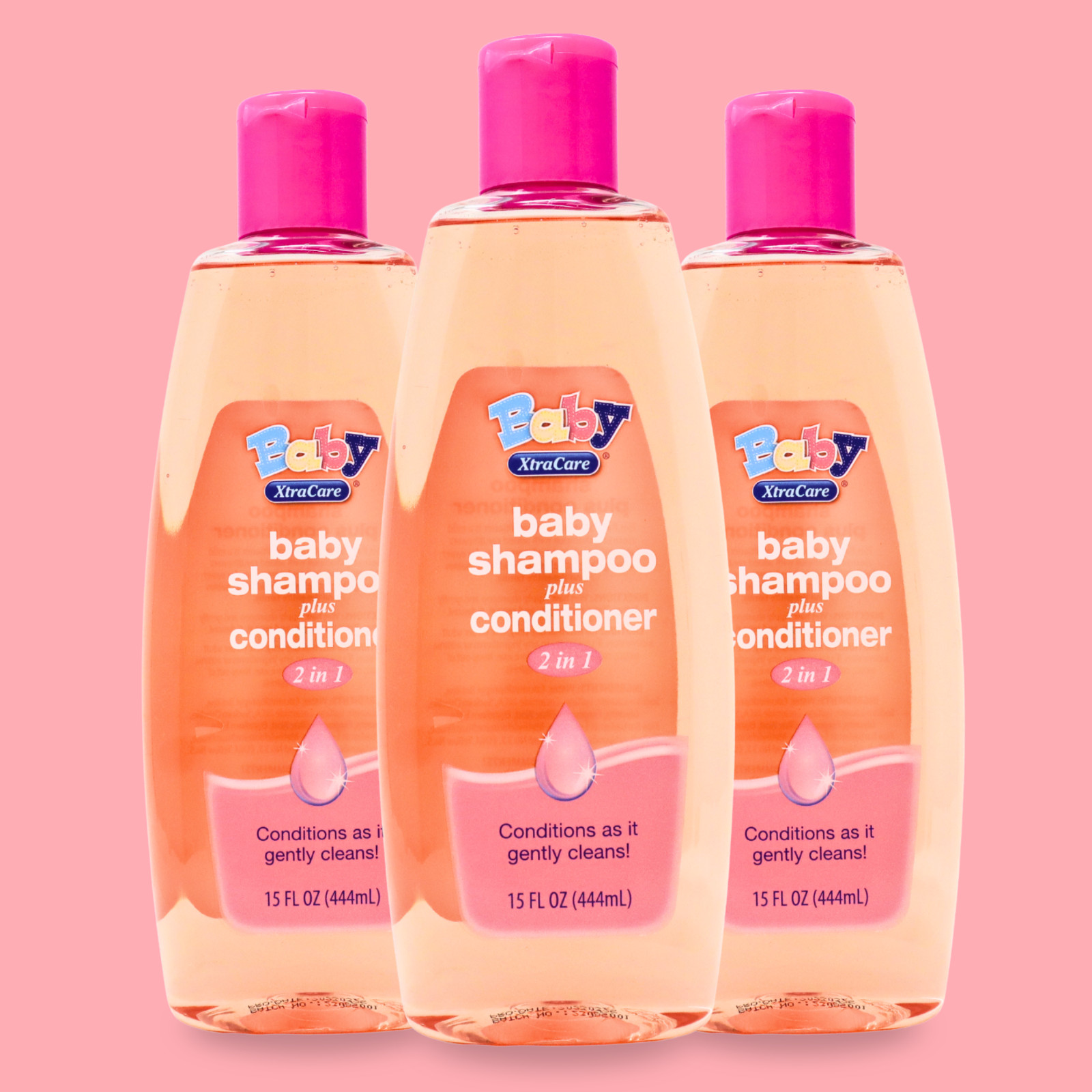 XtraCare 2-in-1 Baby Shampoo and Conditioner, Soft-Cleansing, 15 fl oz (3-Pack)