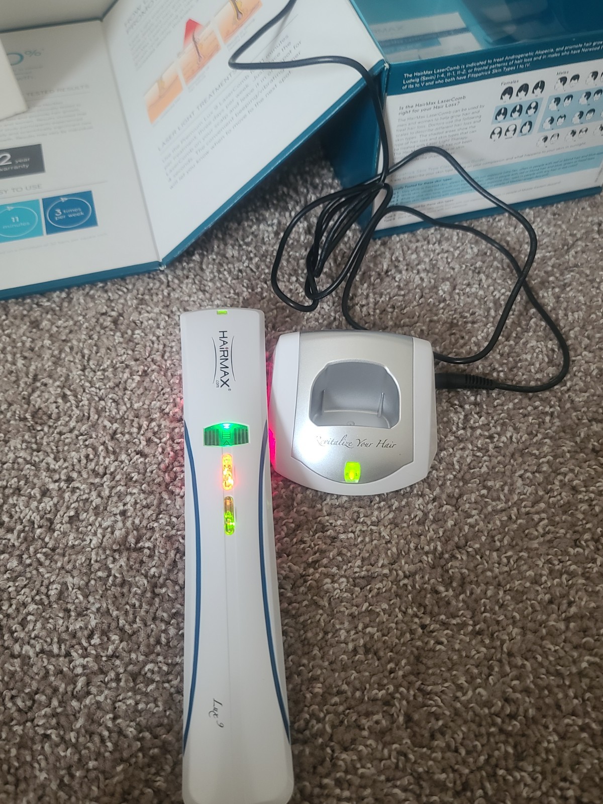 HairMax Lux 9 Lasercomb & Pure NuDerma ATP System – Hair Growth Devices