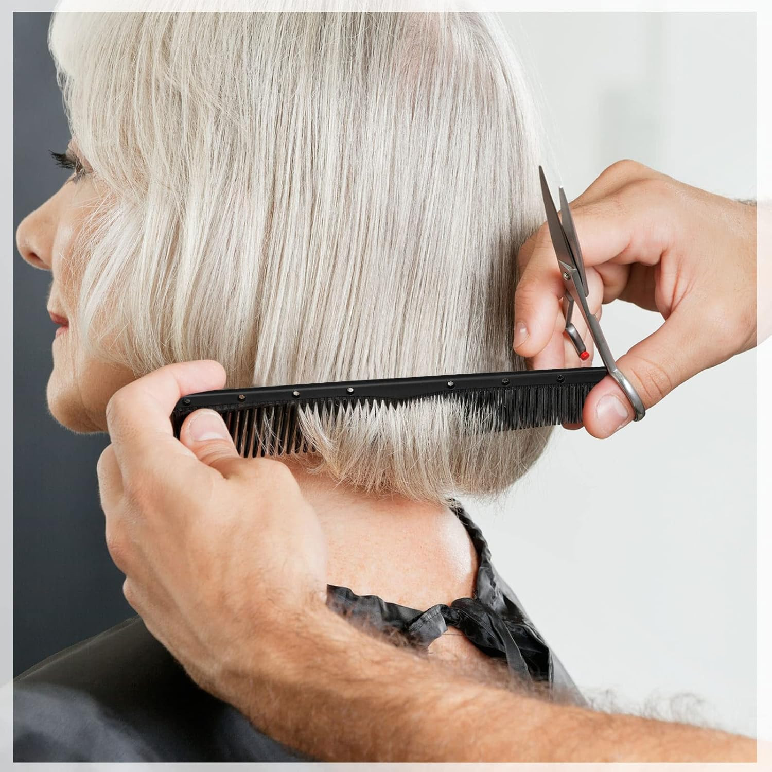 Leinuosen 12 Pcs Carbon Fine Cutting Comb for Salon Hairdressing, Heat Resistant