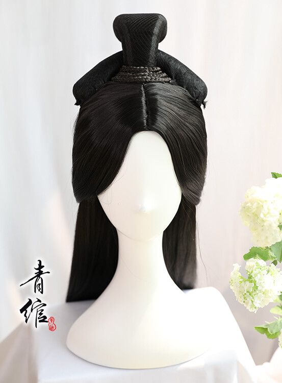 Chinese Wedding bride Ancient WeiJin Style Cosplay Show Whole Hair Wig Headwear
