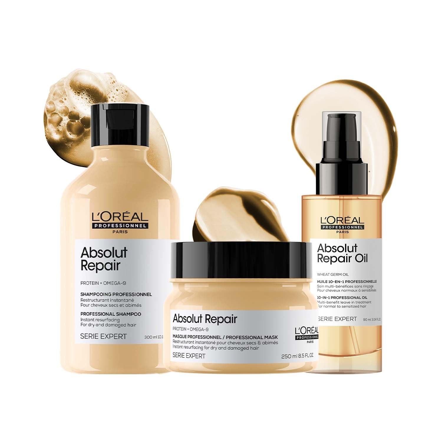 L’Oréal Serie Expert Shampoo 300ml, Hair Mask 250ml & Hair Serum 90ml | Combo