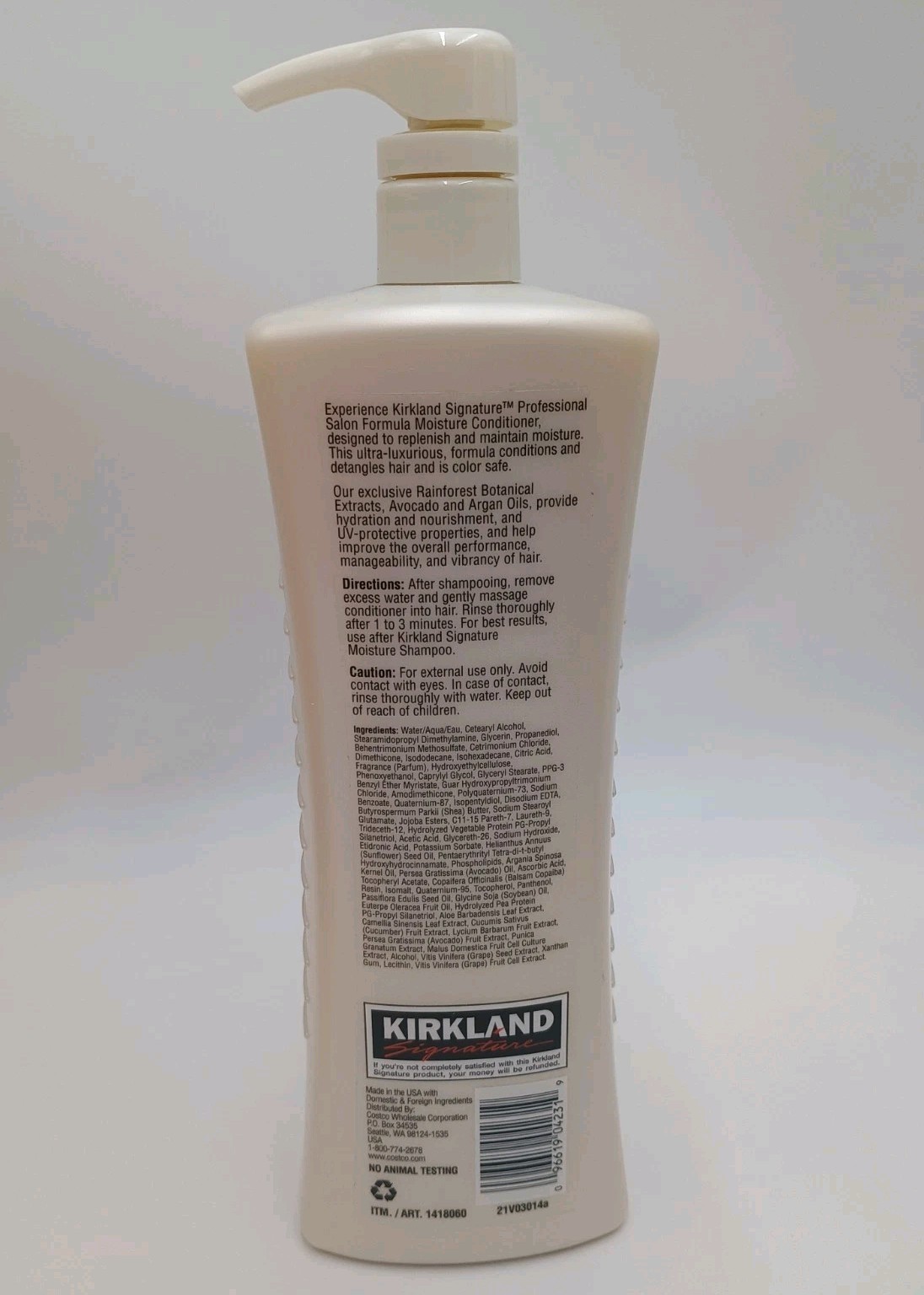Kirkland Signature Professional Salon Formula Moisture Conditioner 33.8oz NEW