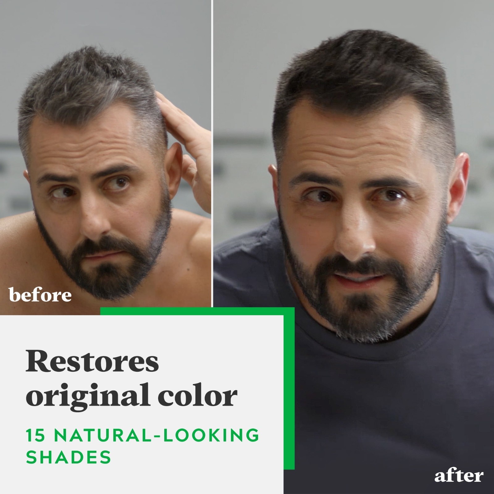 3 PK Just For Men Shampoo-In Color Hair Dye Real Black, H-55, Mens Gray Coverage