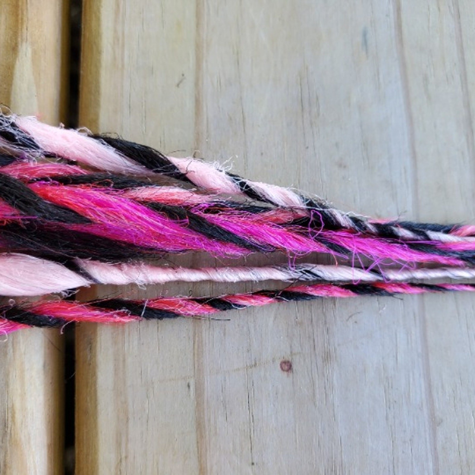 5 SE Single Ended Black and PInk Twist Dreads Dreadlocks Hair Extensions
