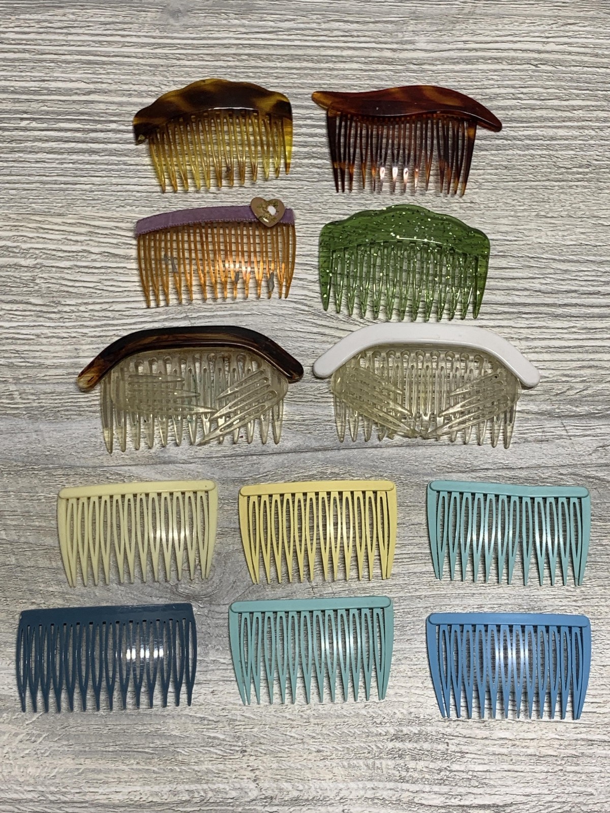 Vintage Hair Comb Set Plastic Decorative Accessories Lot 80s 90s Hair