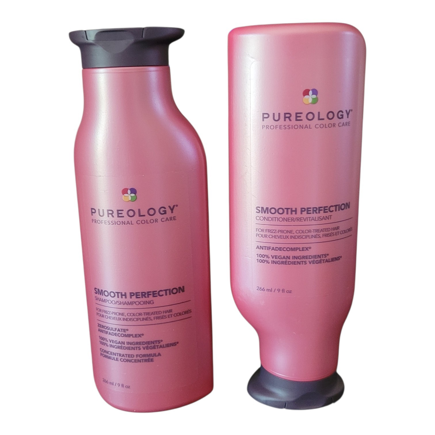 Pureology Smooth Perfection Shampoo Conditioner Duo Frizz Control 9oz Each
