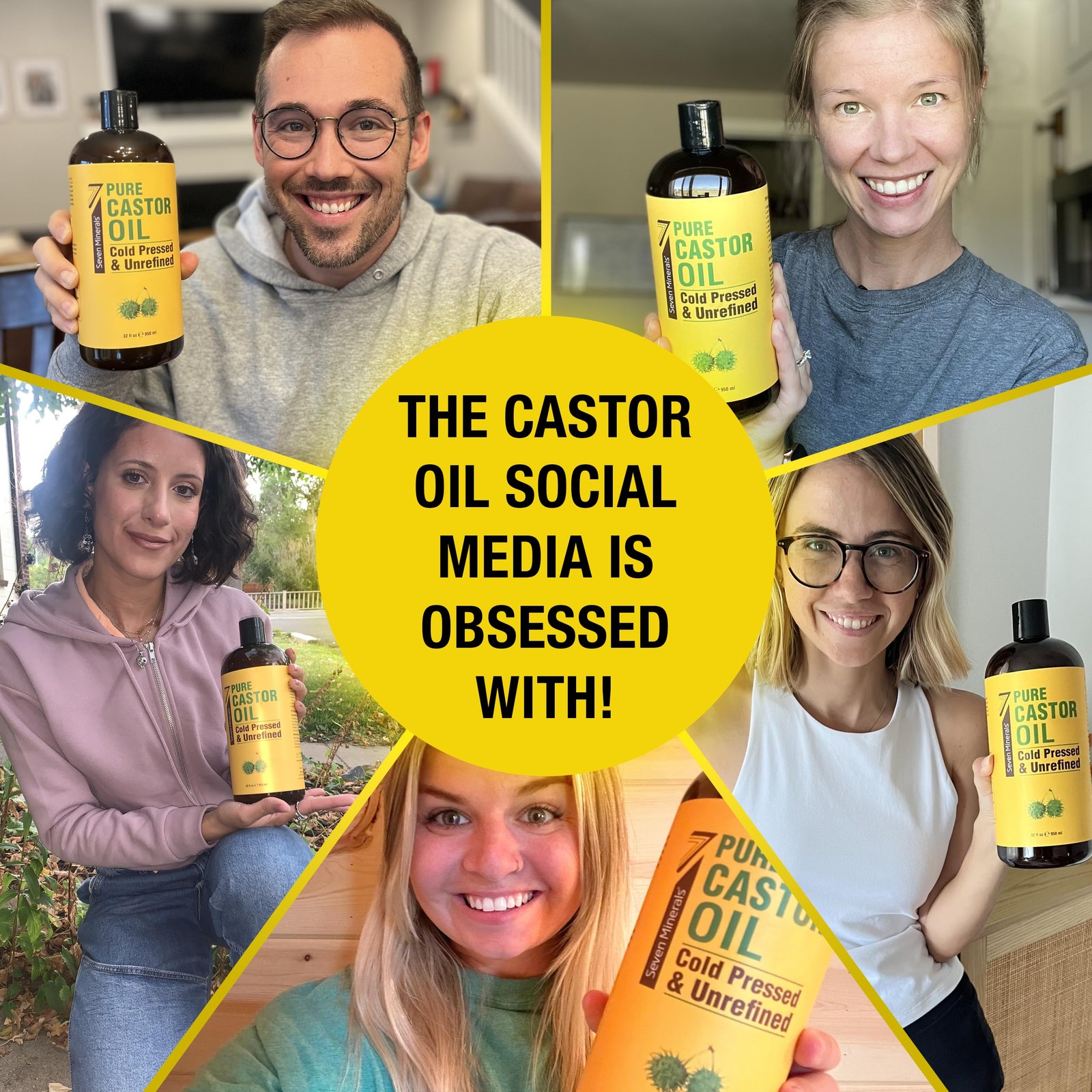 Pure Cold Pressed Castor Oil – Big 32 fl oz Bottle – Unrefined & Hexane Free …