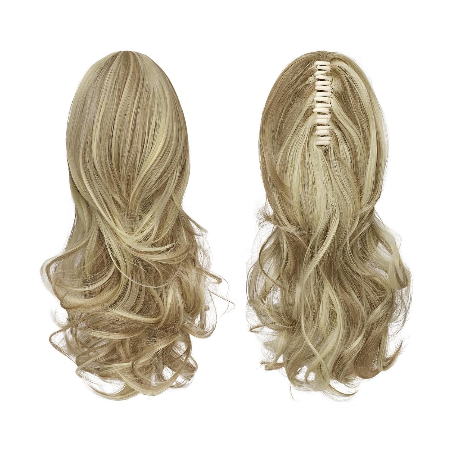 13″ Ponytail Extension Long Curly Ponytail Clip in Claw Hair Extension Natural