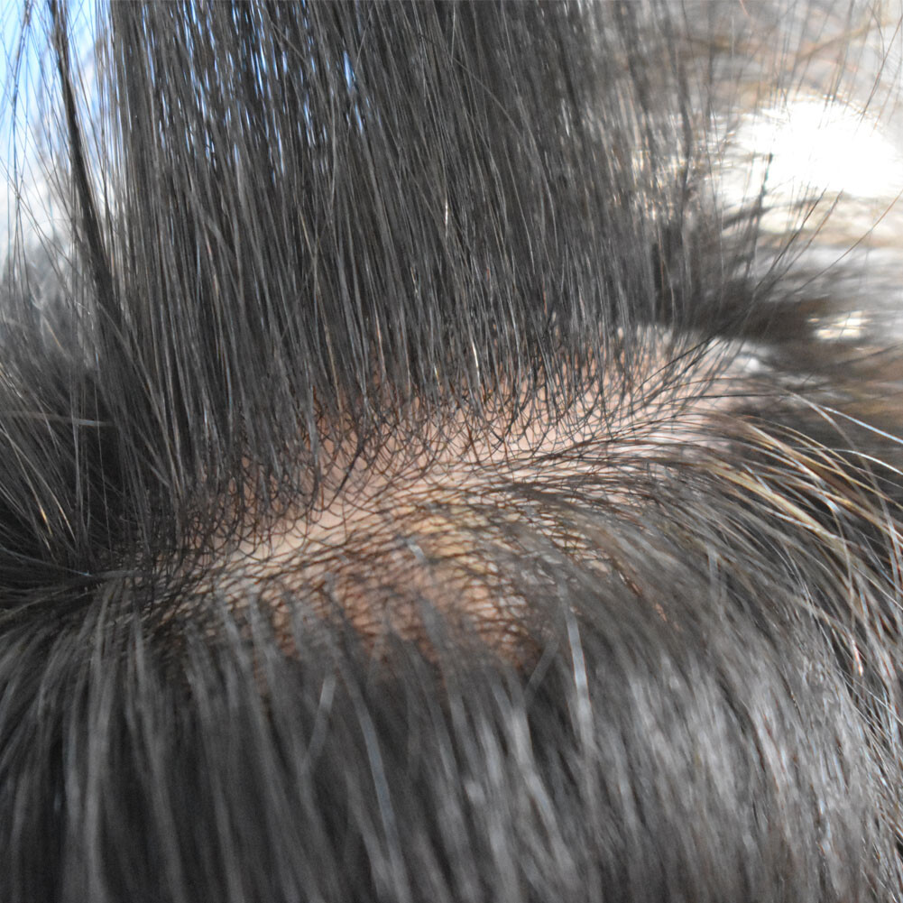 US Seller | Ultra Thin Skin Mens Hair System Real Human Hair Piece PU Toupee