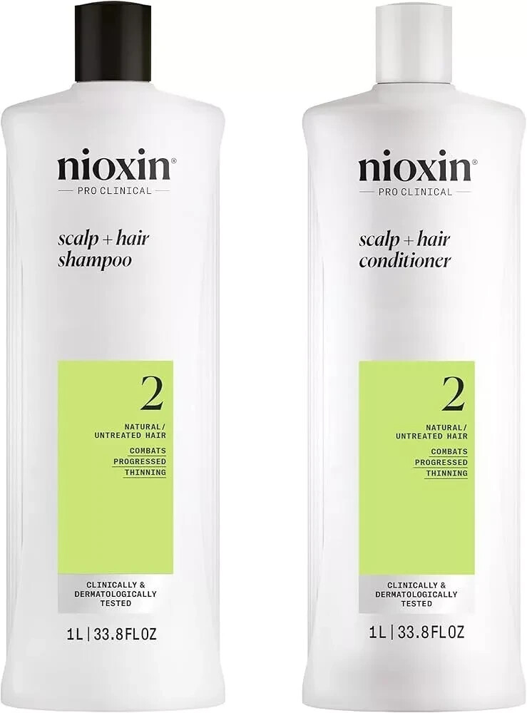 Nioxin System 2 Cleanser Shampoo&Scalp Therapy Conditioner Duo 33.8 oz