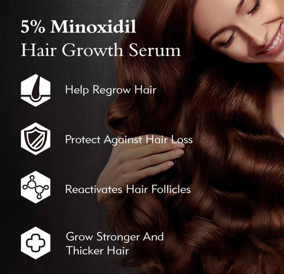 5% Minoxidil Hair Growth Serum for Men and Women, Hair Regrowth Treatment