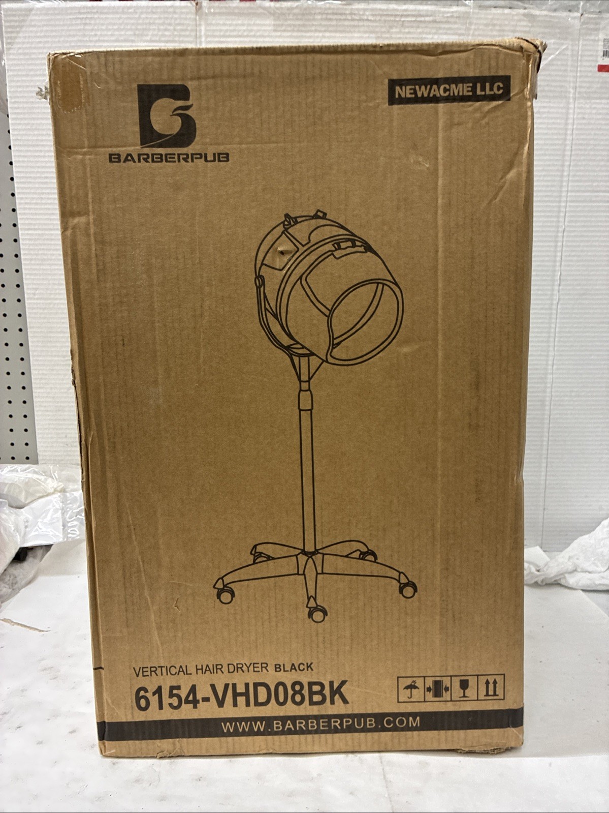 BarberPub 1300W Adjustable Hooded Hair Bonnet Dryer Stand Up Rolling Base VHD08