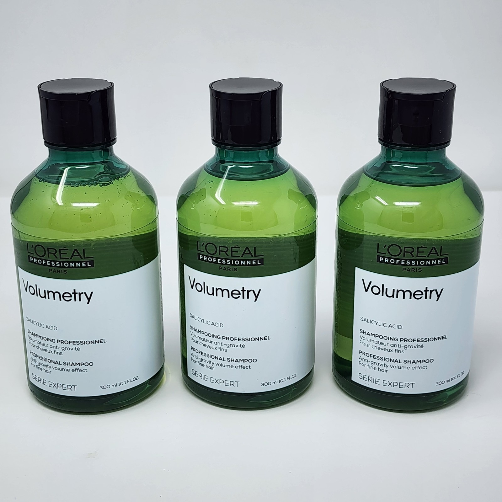 L’Oreal Volumetry Shampoo Salicylic Acid for Fine Hair 300 mL Each (3 Pack)