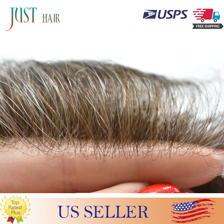 Mens Hair Replacement Ultra Thin Skin Toupee All Colors Hairpieces PU System Wig
