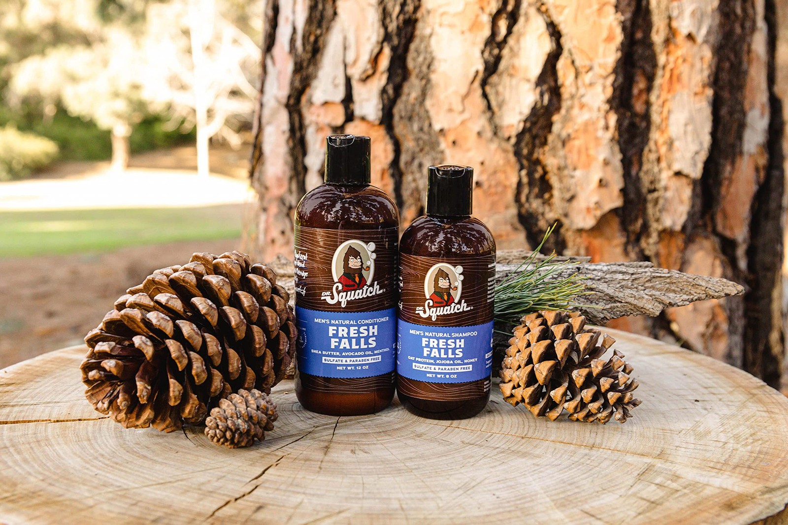 2 Bottles Dr Squatch Fresh Falls Mens Daily Natural Hair Shampoo 8 Oz Free Ship