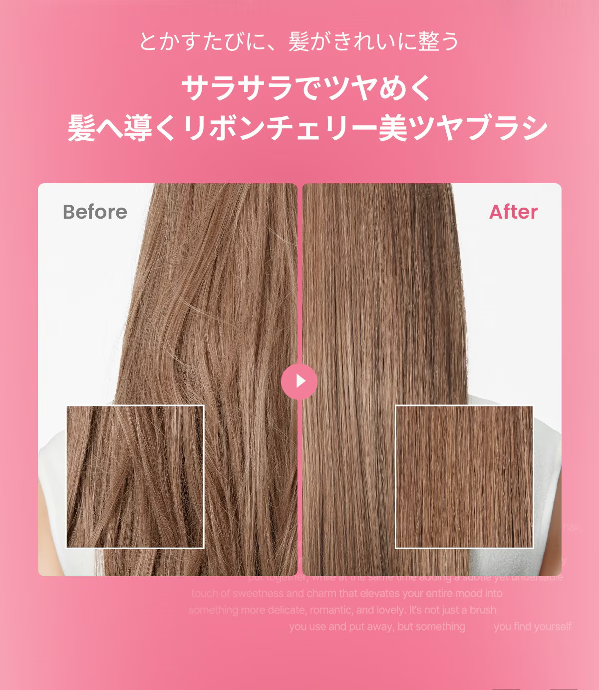 Medicube x FOREVER:CHERRY Hair Brush Ribbon Cherry Pink & Red & Vioret Pink New