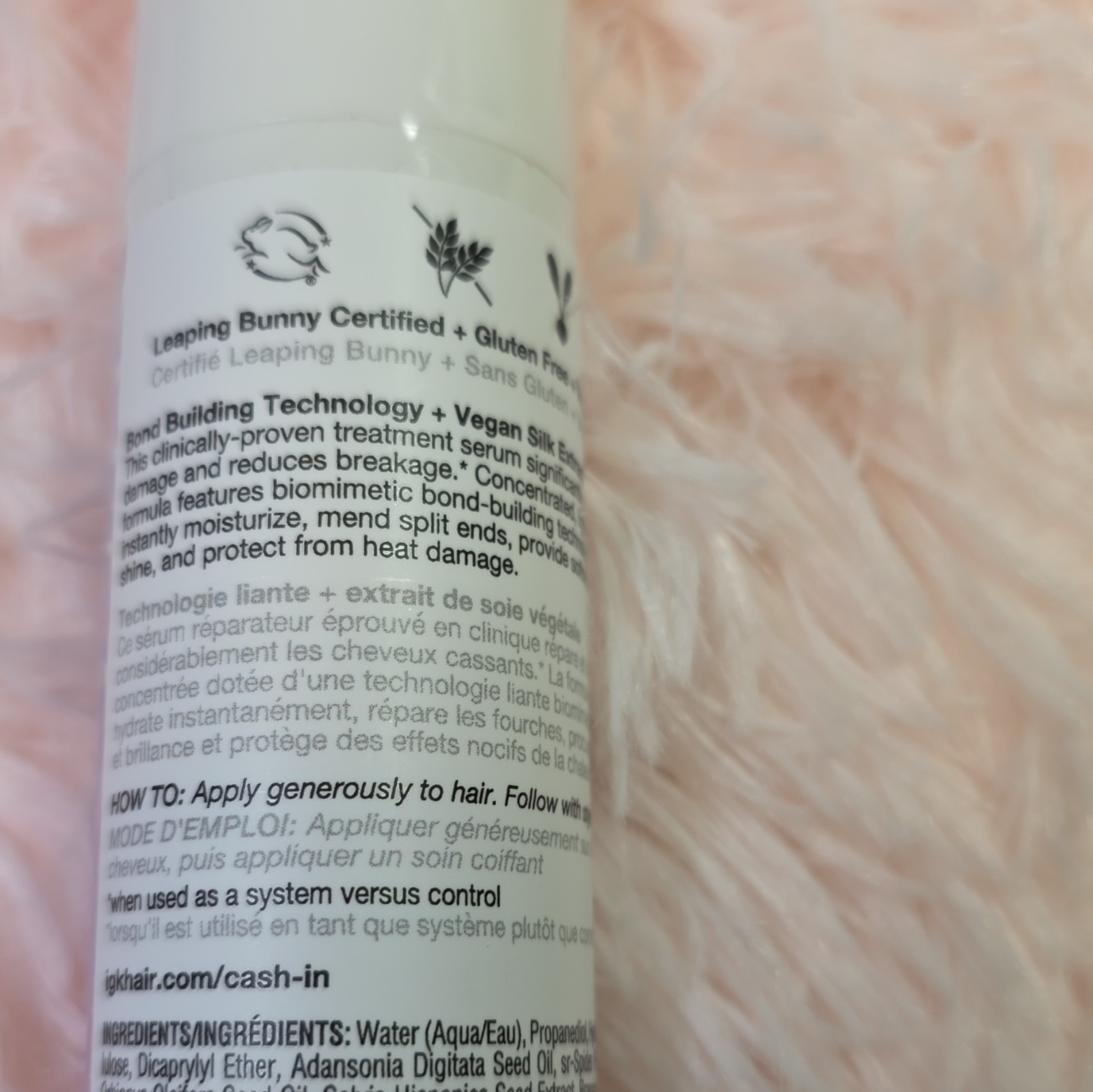 IGK Cash In Instant Repair Hair Serum Heat Protection 1.7 fl oz / 50 mL