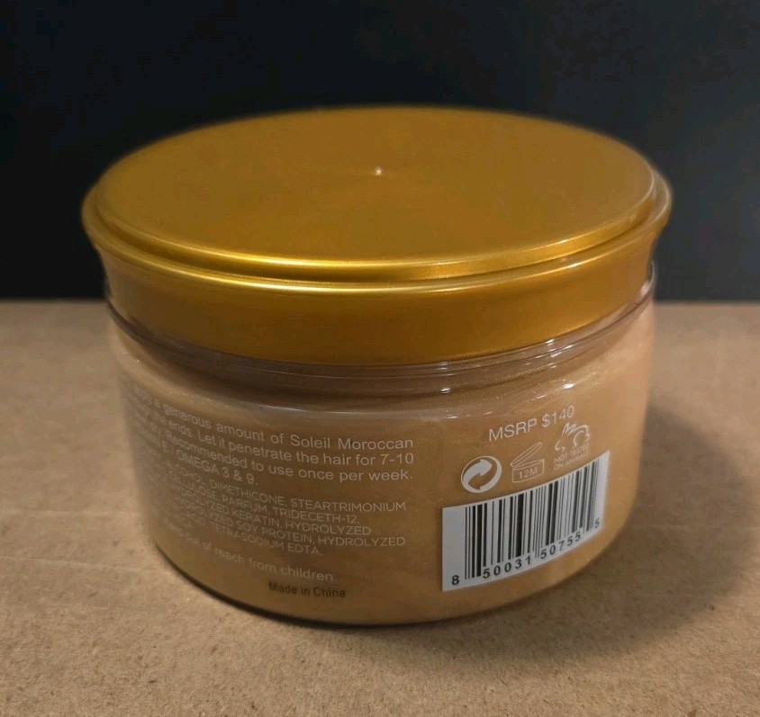 Soleil HydroLine Moroccan Hair Mask 300ml 10.14 fl oz Organic Paraben-Free Gold