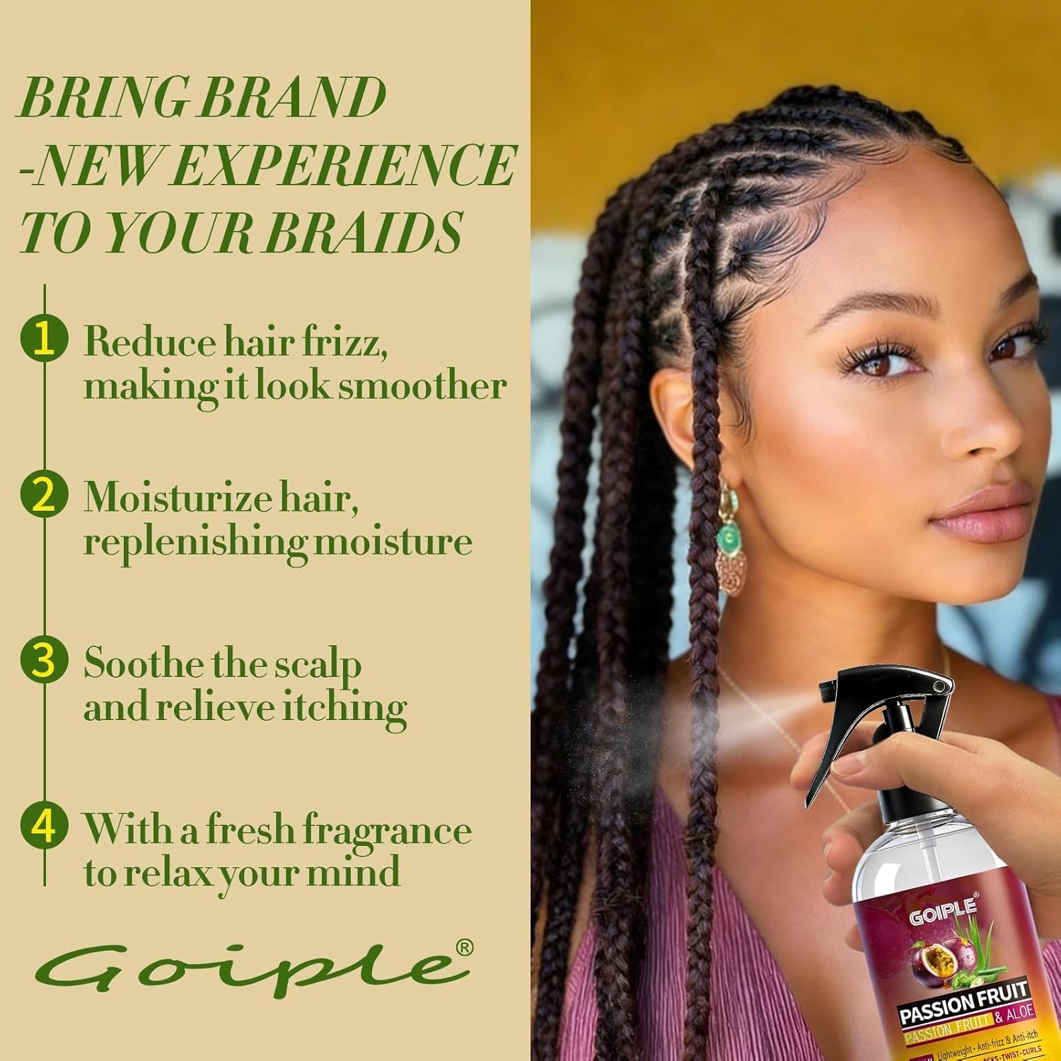 Loc Moisturizing Spray for Dull, Dry Locs – Daily Passion Fruit Hair and Scal…