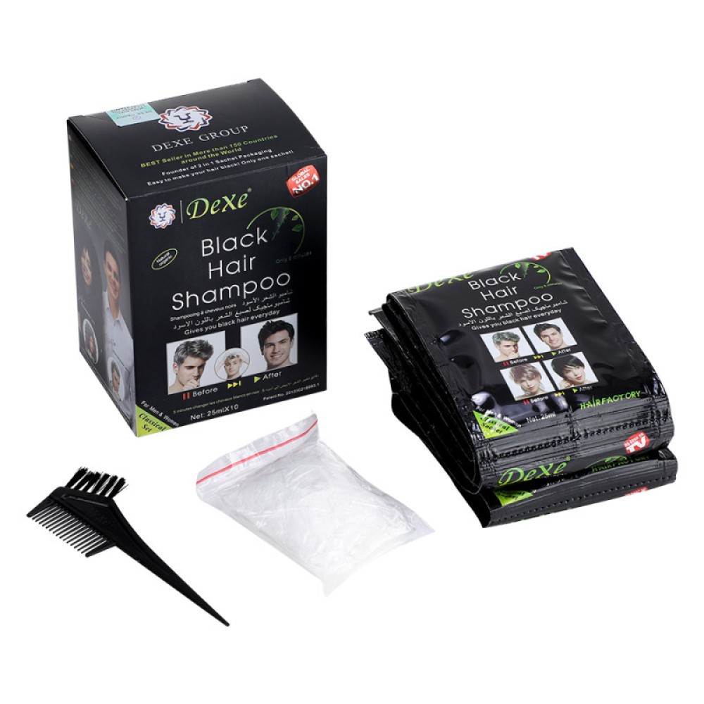 10-100X DEXE Black Hair Shampoo Natural Instant 5-Min Hair Color Dye for Unisex