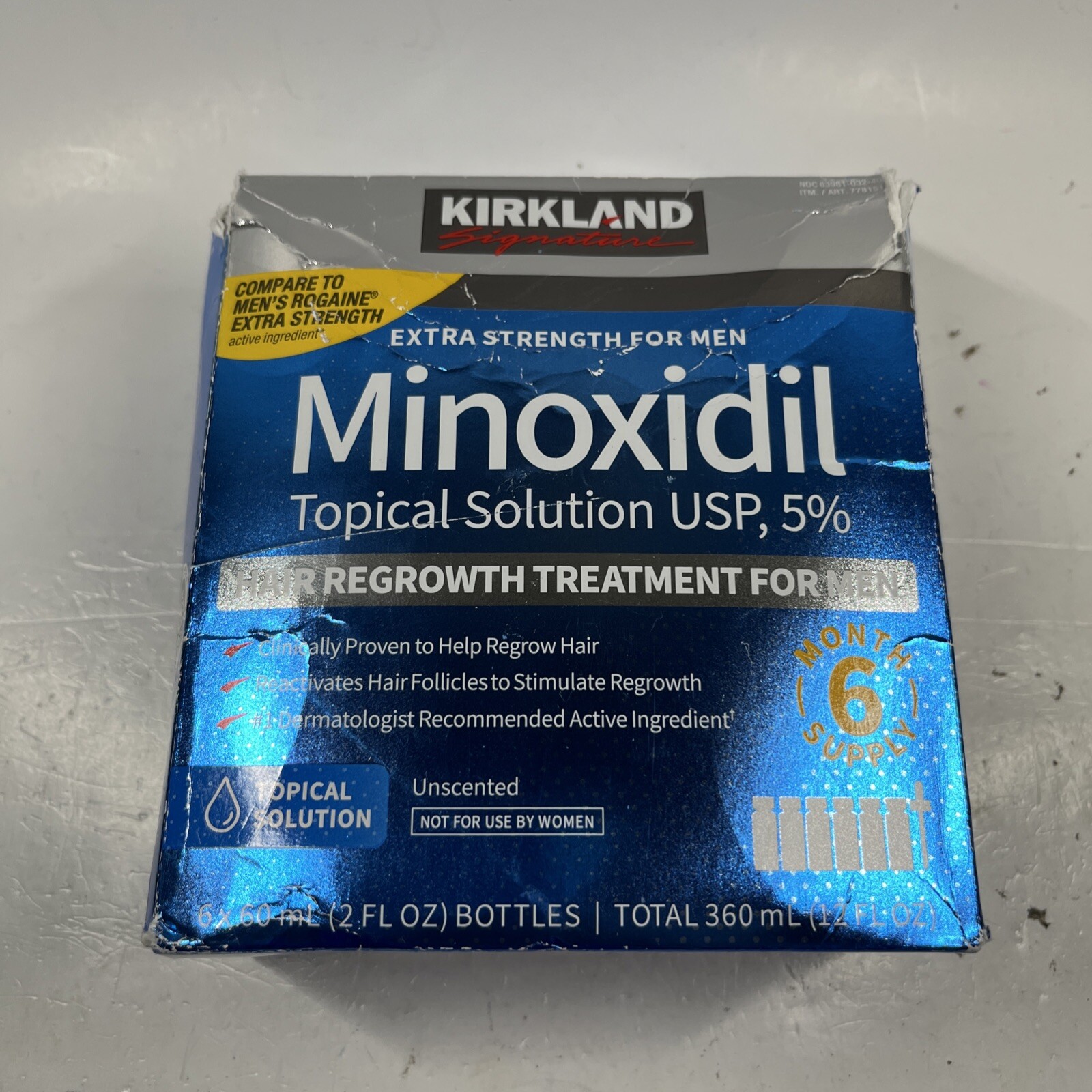 Kirkland Minoxidil 5% Extra Strength Men Hair Regrowth Solution 6 Month 02/2026