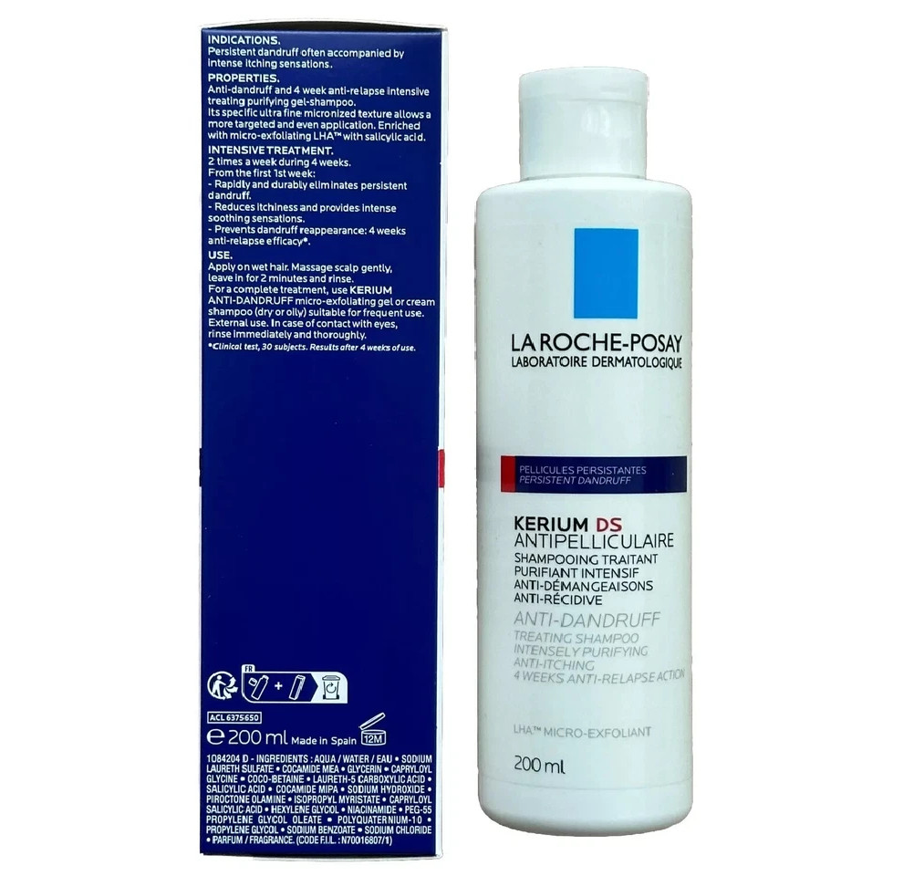 200ml La Roche Posay Kerium DS Anti-Dandruff Intensive Shampoo 6.7oz Exp 10/2027