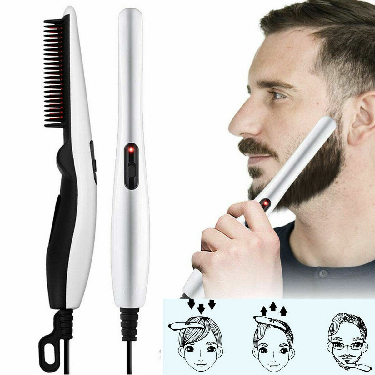 Hair Straightener Comb Pro Electric Beard Straightening Comb Heat Hot Comb Press