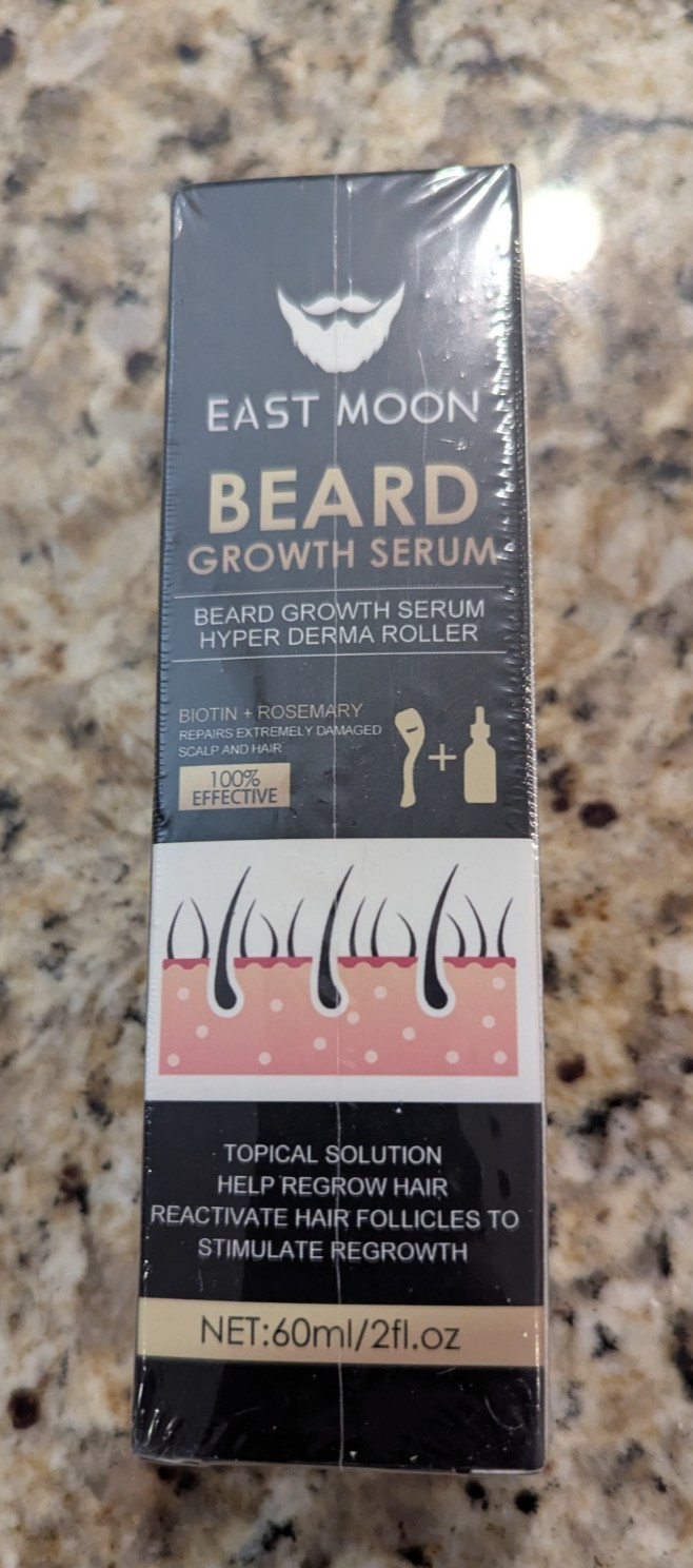 East Moon Beard Growth Serum Hyper Derma Roller 2 fl oz