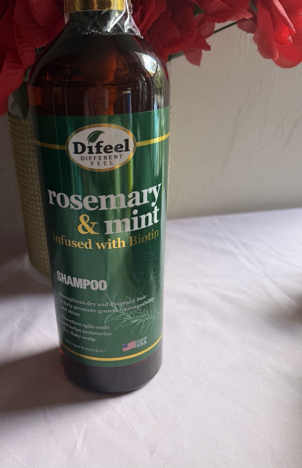 Difeel Different Feel Rosemary & Mint Biotin Shampoo, Jumbo 33.8 fl oz