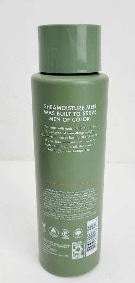 New! SHEA MOISTURE Men’s Shea Butter And Mafura Oil Moisturizing Shampoo, 15 OZ