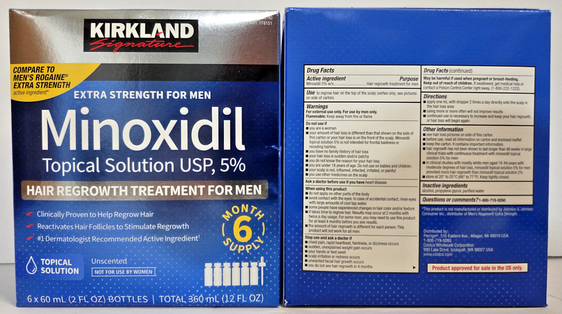 Kirkland Signature Minoxidil Topical Solution USP 5% Hair Regrowth Treatment