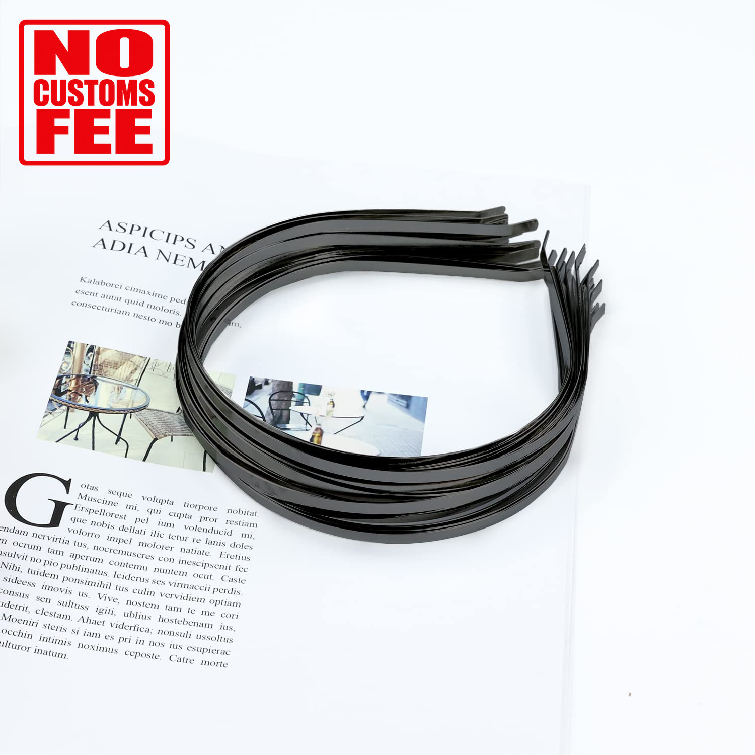 20 Pack Bulk 5 MM Wide Thin Silver Gold Black Plain Blank Hard Metal Headbands B