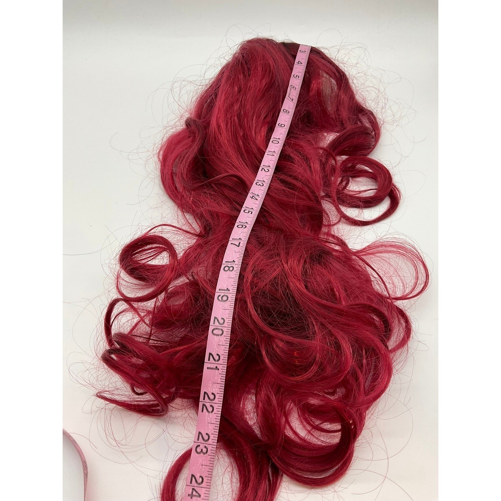 Unbranded Lace Front Wig Women OS Burgundy Red Long Wavy Dark Roots Cosplay