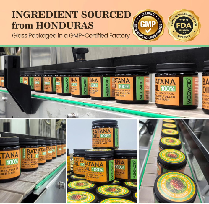 WEEMOTD 100% Raw Batana Oil for Hair, Unrefined Conditioning Hair & Scalp Oil fr