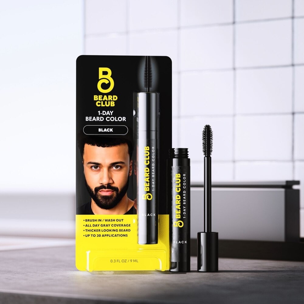 2PK Beard Club Men’s 1 Day Beard Color, Black