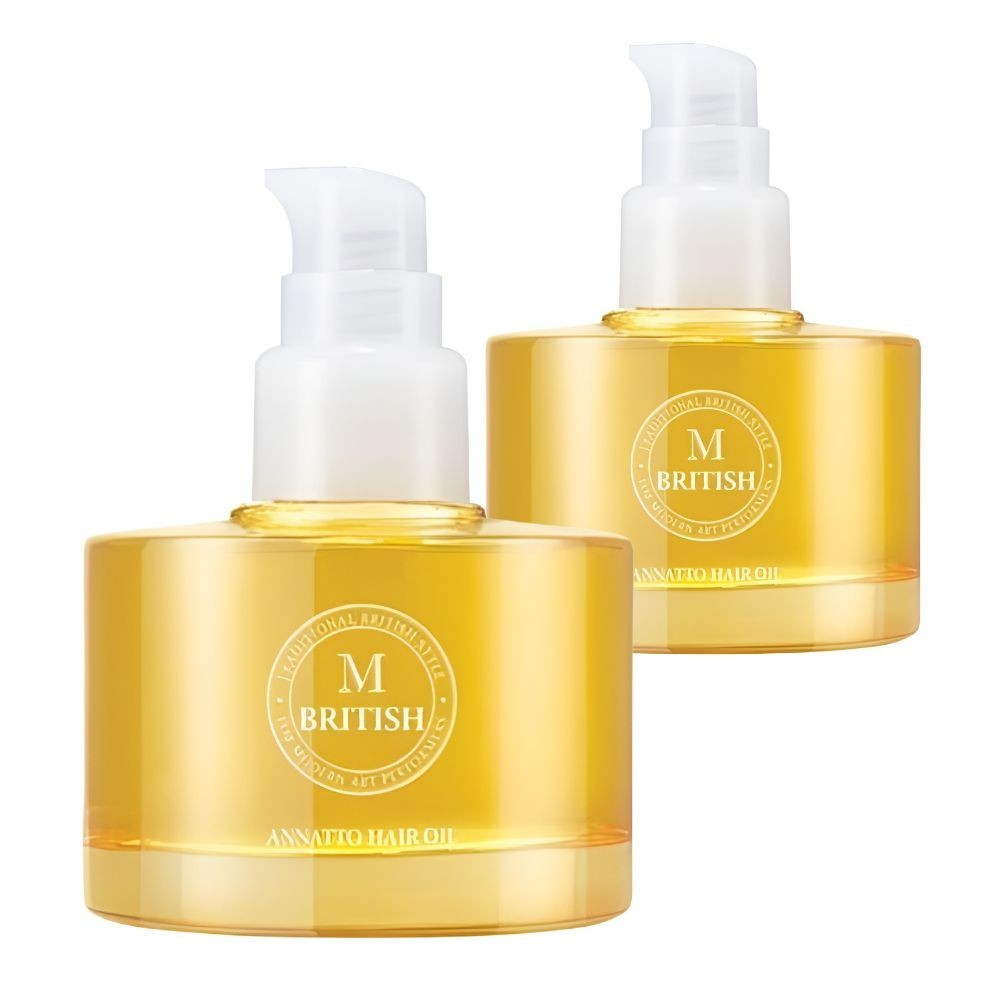 BRITISH M Annatto Hair Oil 70ml / 2.36 fl. oz. K-Beauty (Pack of 2)
