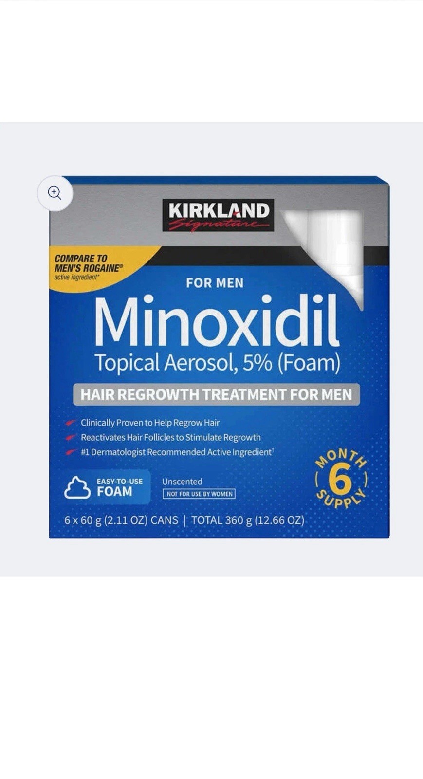 Kirkland Minoxidil 5% Foam Men Hair Regrowth Treatment
