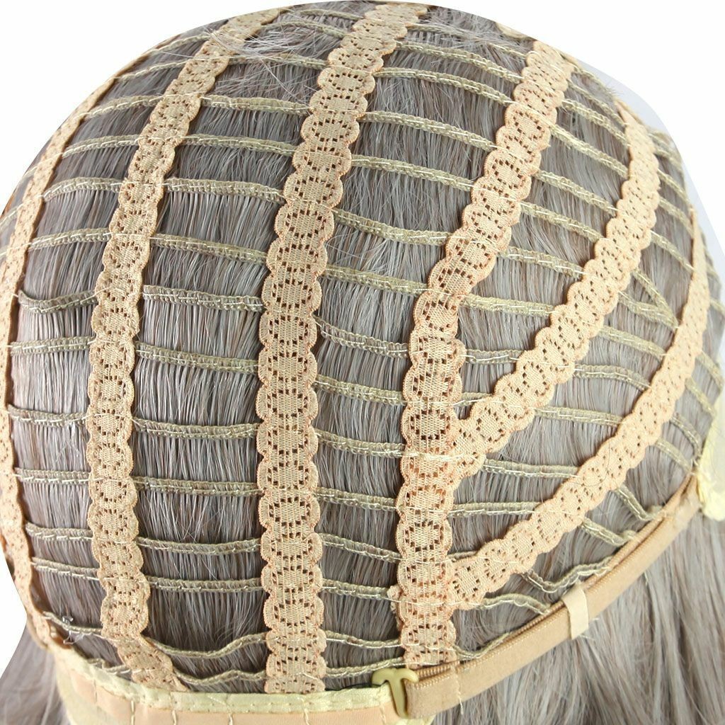 Women Gray White Ombre Long Wavy Curly Full Wigs Cosplay Party Synthetic Hair US