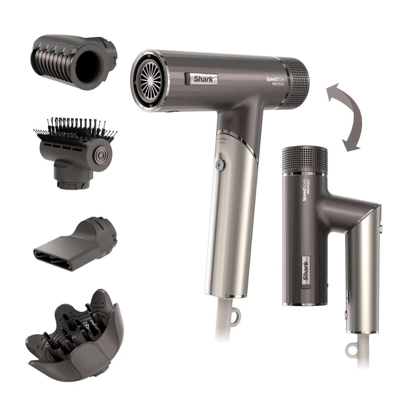 Shark SpeedStyle Pro Flex HD731 Hair Dryer W/ QuickSmooth Brush & Diffuser New