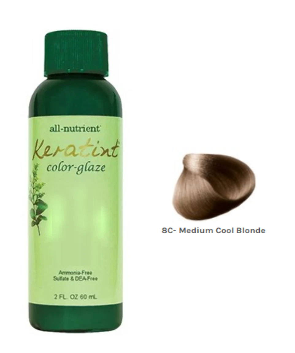 All-Nutrient Keratint Color-Glaze Hair Color – 8C Medium Cool Blonde