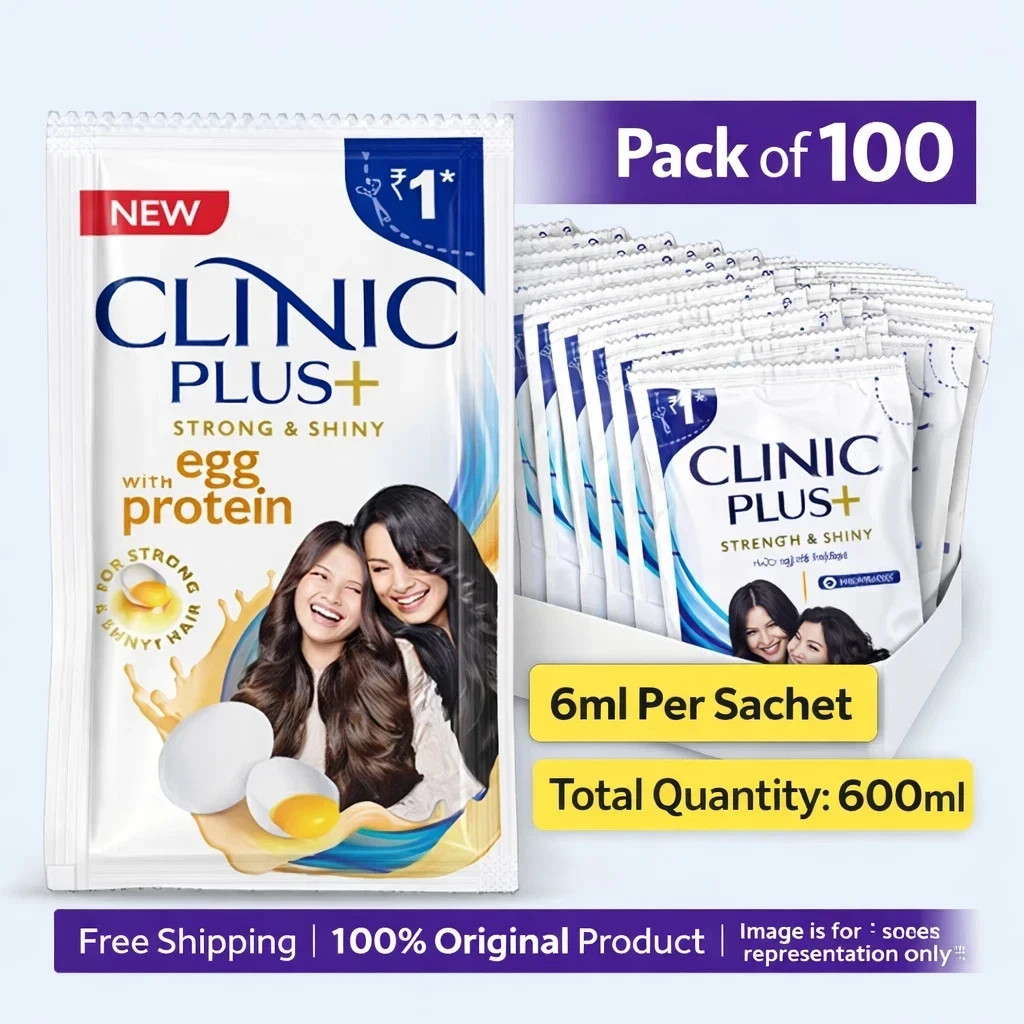Clinic Plus Strength & Smooth With Fenugreek Protein Shampoo – Pack of 100