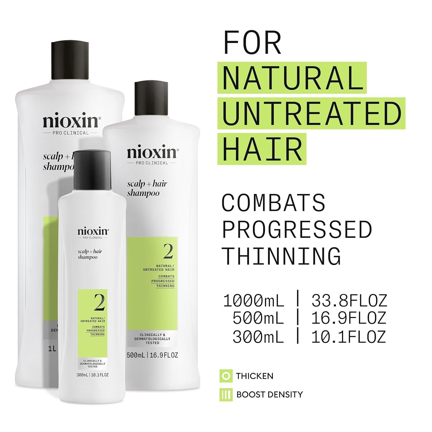 Natural Hair Thickening Shampoo: System 2 with Niacinamide & Biotin, 10.1 Fl Oz