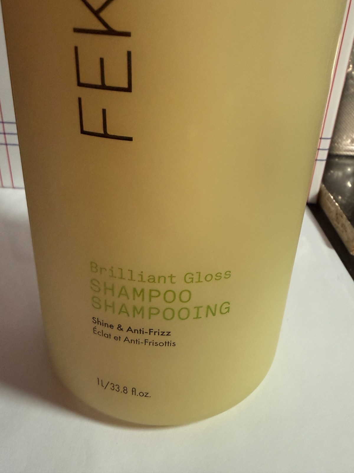 FEKKAI BRILLIANT GLOSS SHAMPOO, Shine & Anti Frizz, 33.8 fl oz / 1 Liter JUMBO