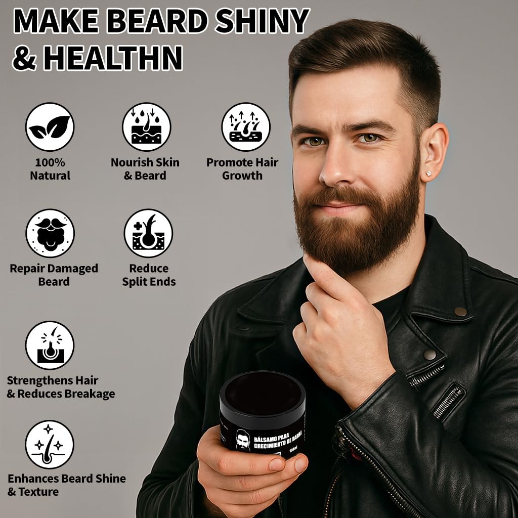 Estimulante de Barba, Bálsamo Para 3.5 Fl Oz (Pack of 1), Black